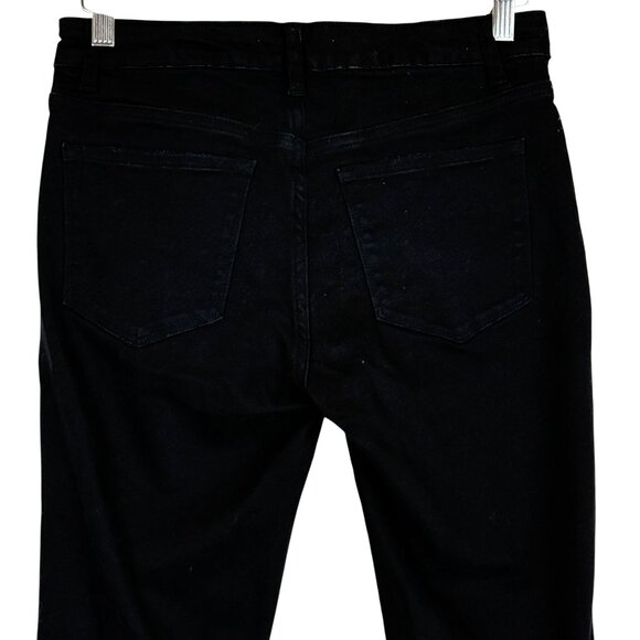 Flying Monkey Women's Black Distressed Flare Jeans Size 27 Raw Hem Mid Rise - Picture 5 of 9